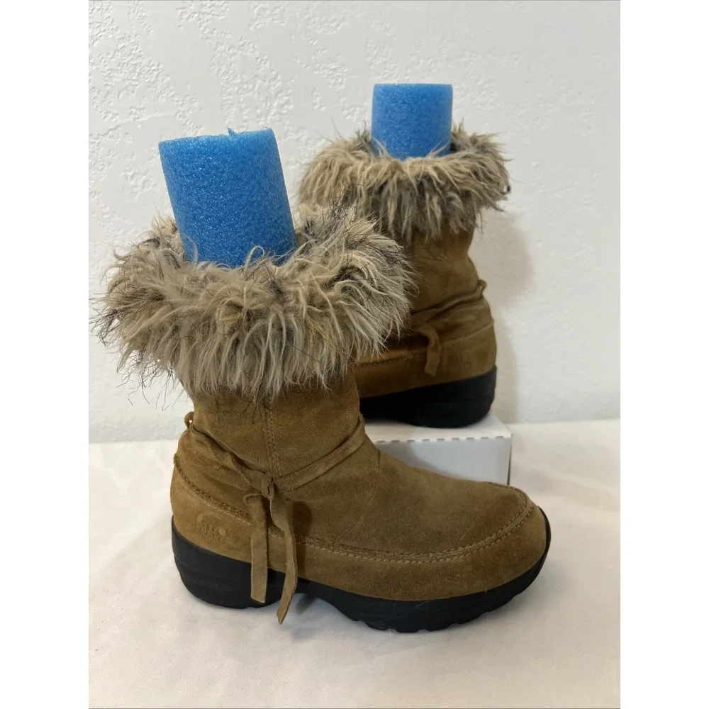 Sorel Womens Brown‎ Northern Lite Snow Waterproof Suede Faux Fur Boots Size 7